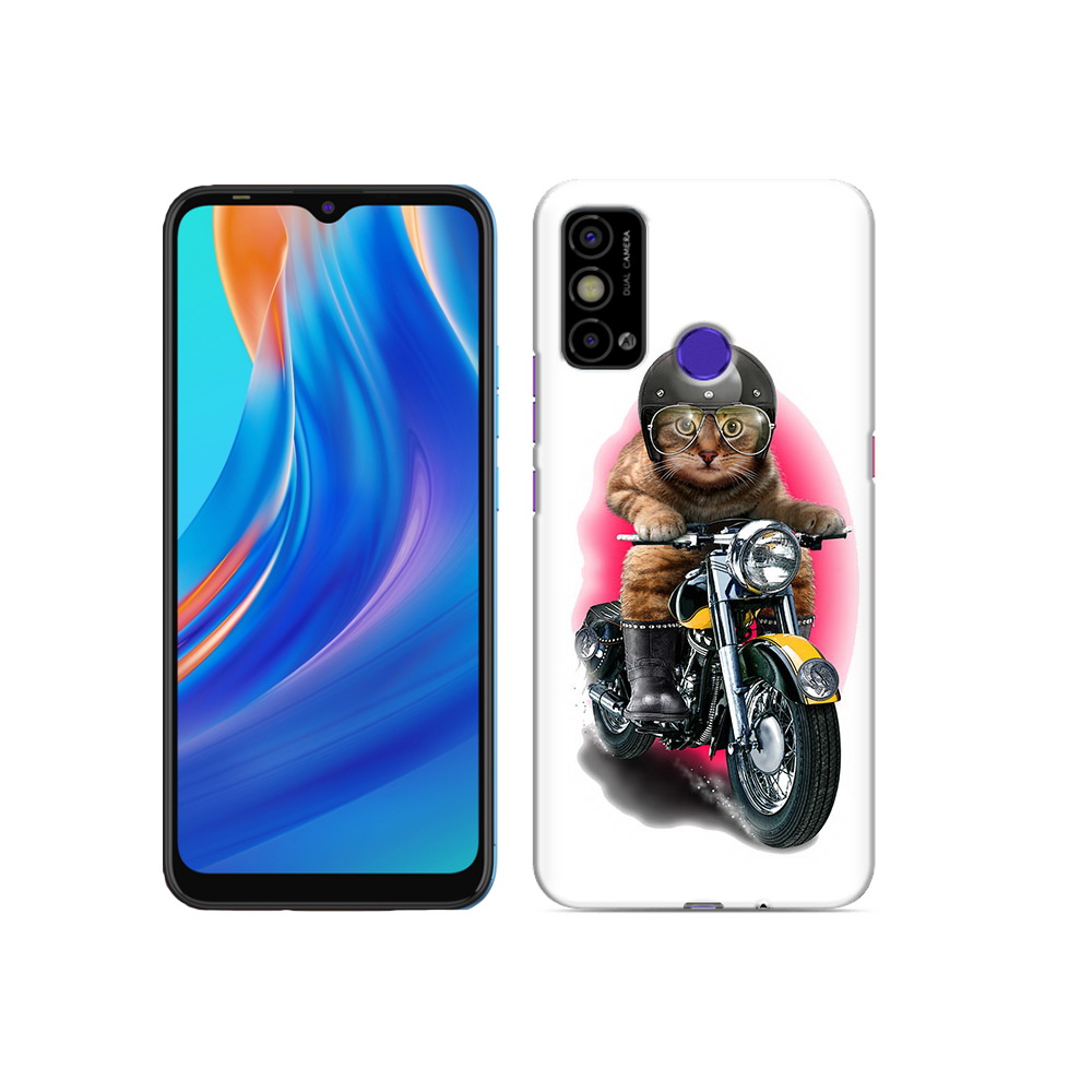 

Чехол MyPads Tocco для Tecno Spark Go мото-кот, Прозрачный, Tocco