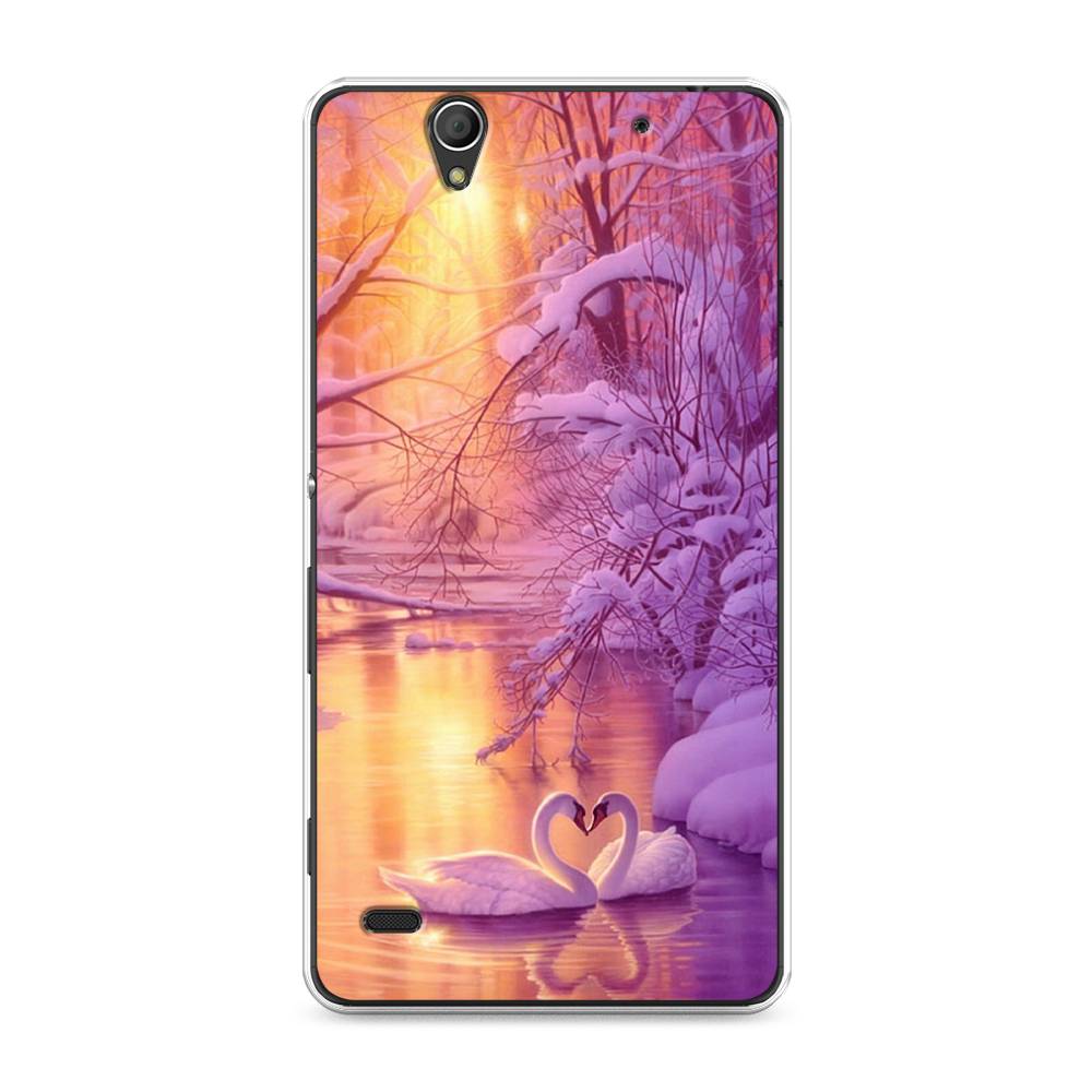 

Чехол на Sony Xperia C4 "Зима 1", Фиолетовый;желтый, 52650-2