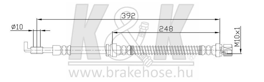 

K K FT0609 Шланг тормозной задн лев DAEWOO: LEGANZA 2.0 16V 97-