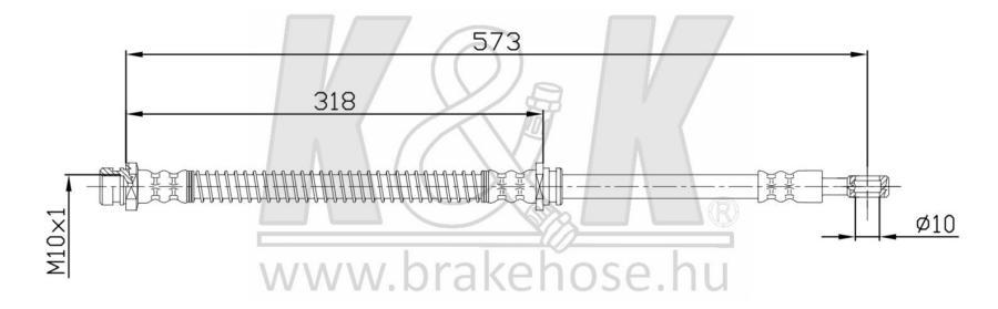 

K K FT0639 Шланг тормозной передн MITSUBISHI: OUTLANDER I (CU) 2.0 (CU2W) 03-06