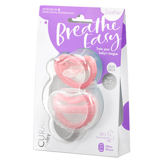 

Соски био-функциональные Curaprox 2шт. размер 0 3-7 кг 0-7 мес. BabyS pink 0, 4034