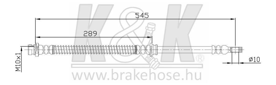 

K K FT0642 Шланг тормозной передн MITSUBISHI: Lancer (CS) 1.3, 1.6, 2.0 09.03-