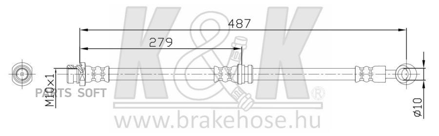 

K K FT0735 Шланг тормозной задн KIA: Cerato (LD) 1.6 07.04-