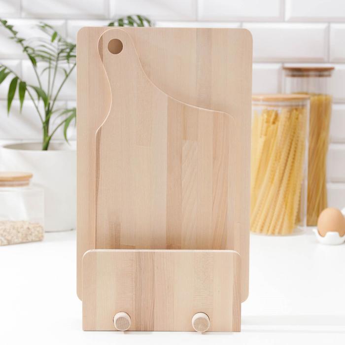 

Нaбор досок разделочных на подставке, 2 шт: 35×22 см, 35×18 см, массив берёзы