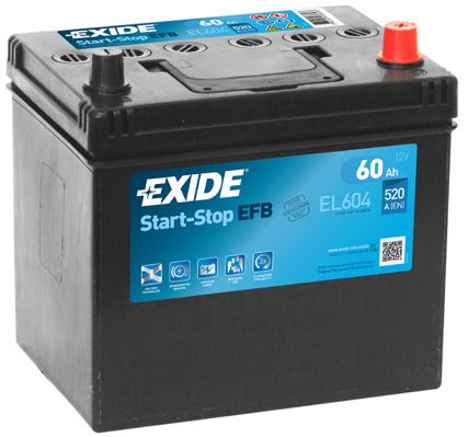 фото Exide el604 efb аккумуляторная батарея 19.5/17.9 евро 60ah 520a 230/173/222 carbon boost 2