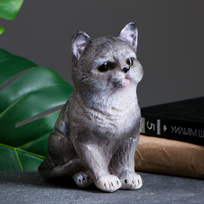 

Копилка "Котик малый" серый, 14х9х10см