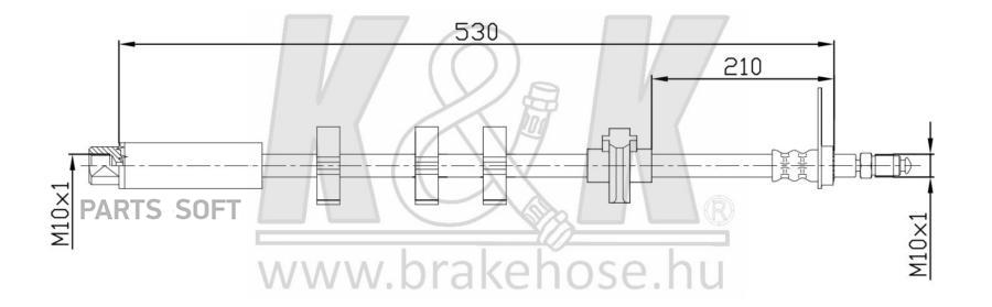 

K K FT1160 Шланг тормозной передн лев PEUGEOT: 406 1.6 95-