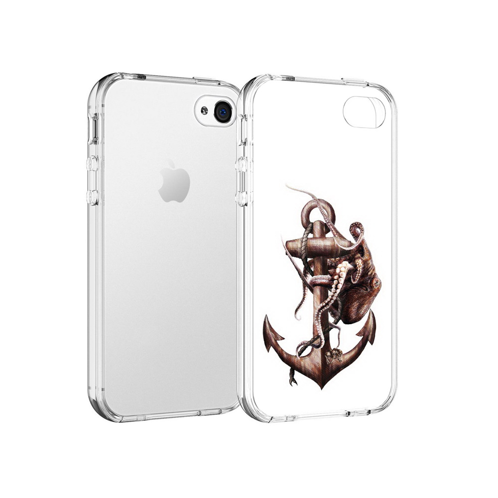 

Чехол MyPads Tocco для Apple iPhone 4 ржавый якорь, Прозрачный, Tocco