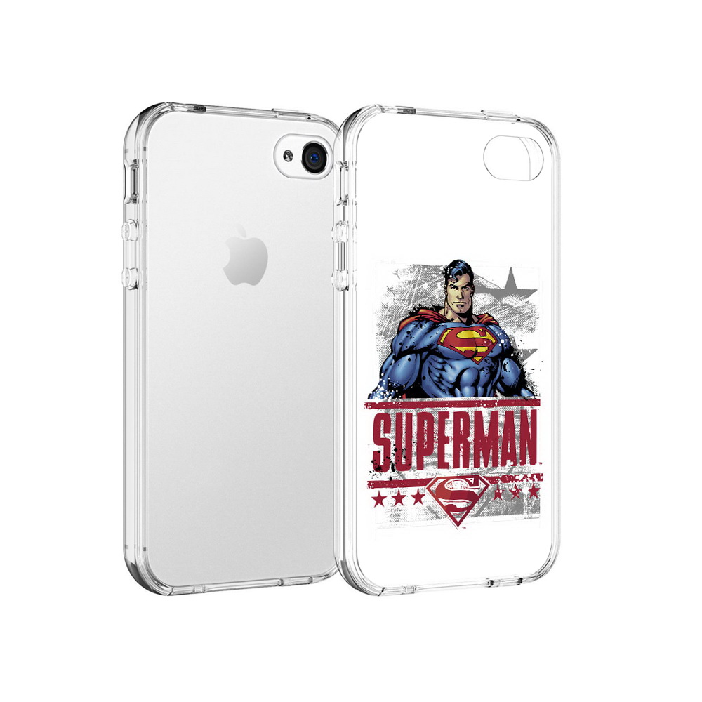 

Чехол MyPads Tocco для Apple iPhone 4 рисунок супермен, Прозрачный, Tocco