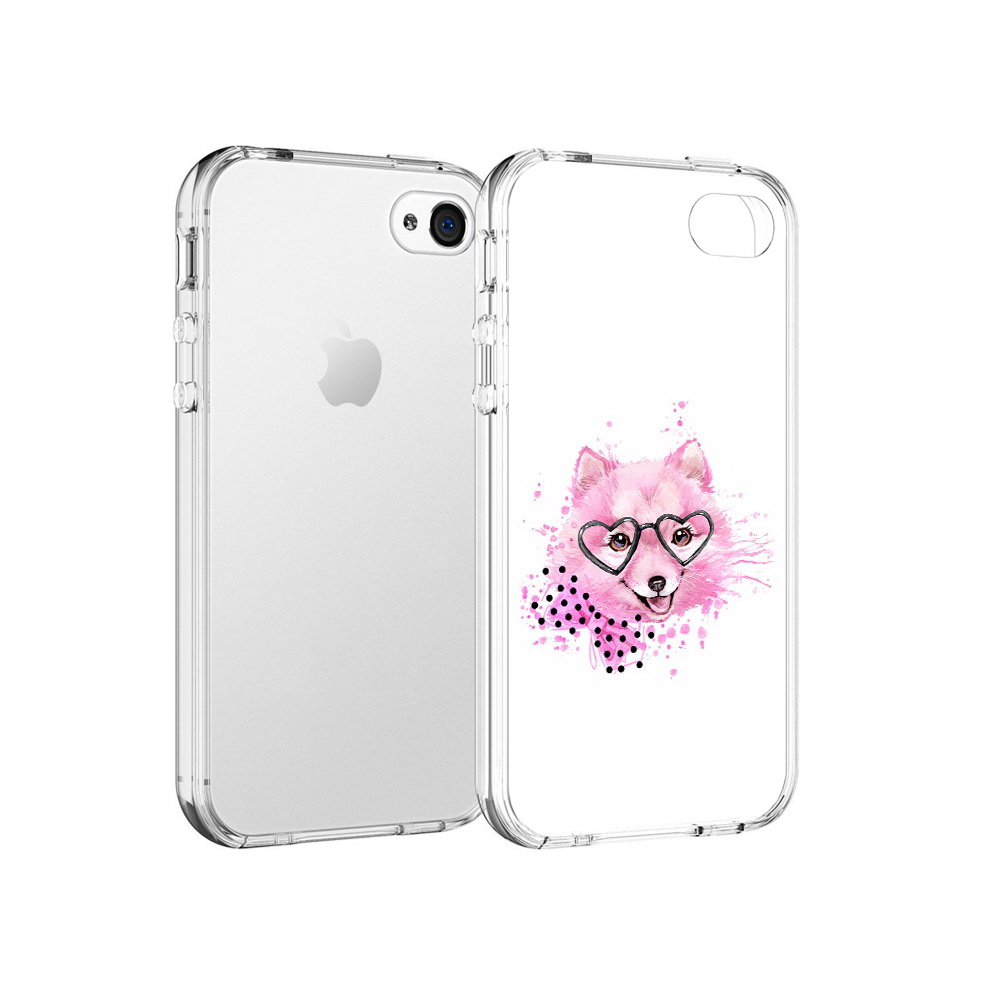 

Чехол MyPads Tocco для Apple iPhone 4 розовый волченок, Прозрачный, Tocco