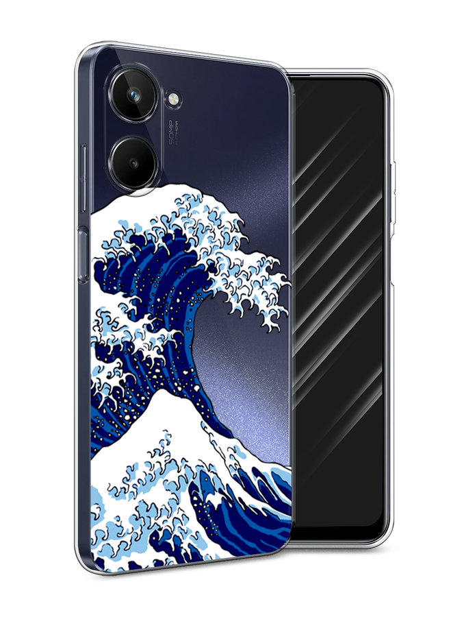 

Чехол Awog на Realme 10 5G "Волна в Канагаве", Синий;белый, 2512650-4