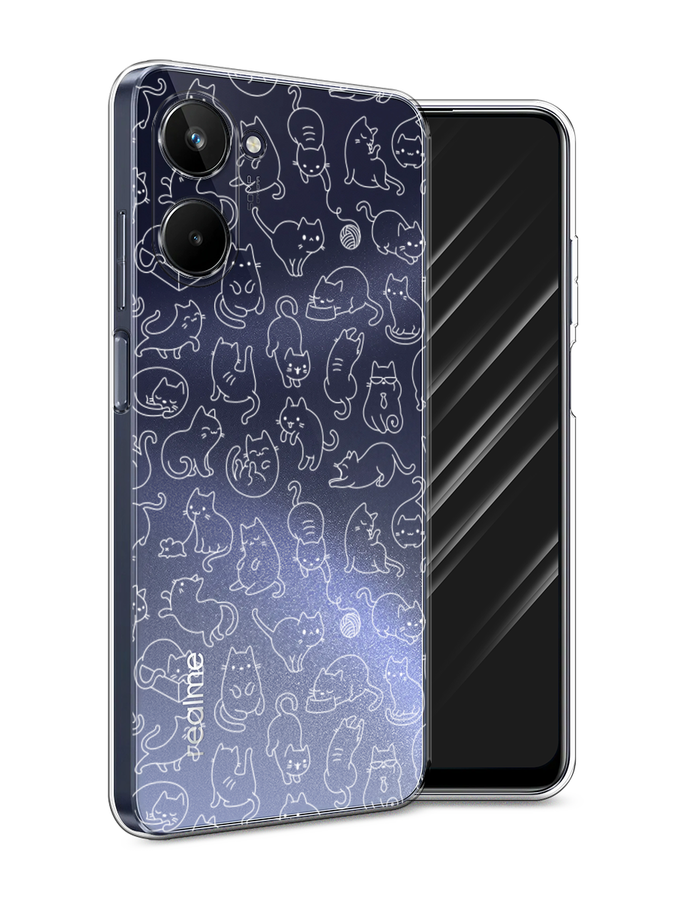 

Чехол Awog на Realme 10 5G "Шкодливые котики", Прозрачный;бежевый, 2512650-2