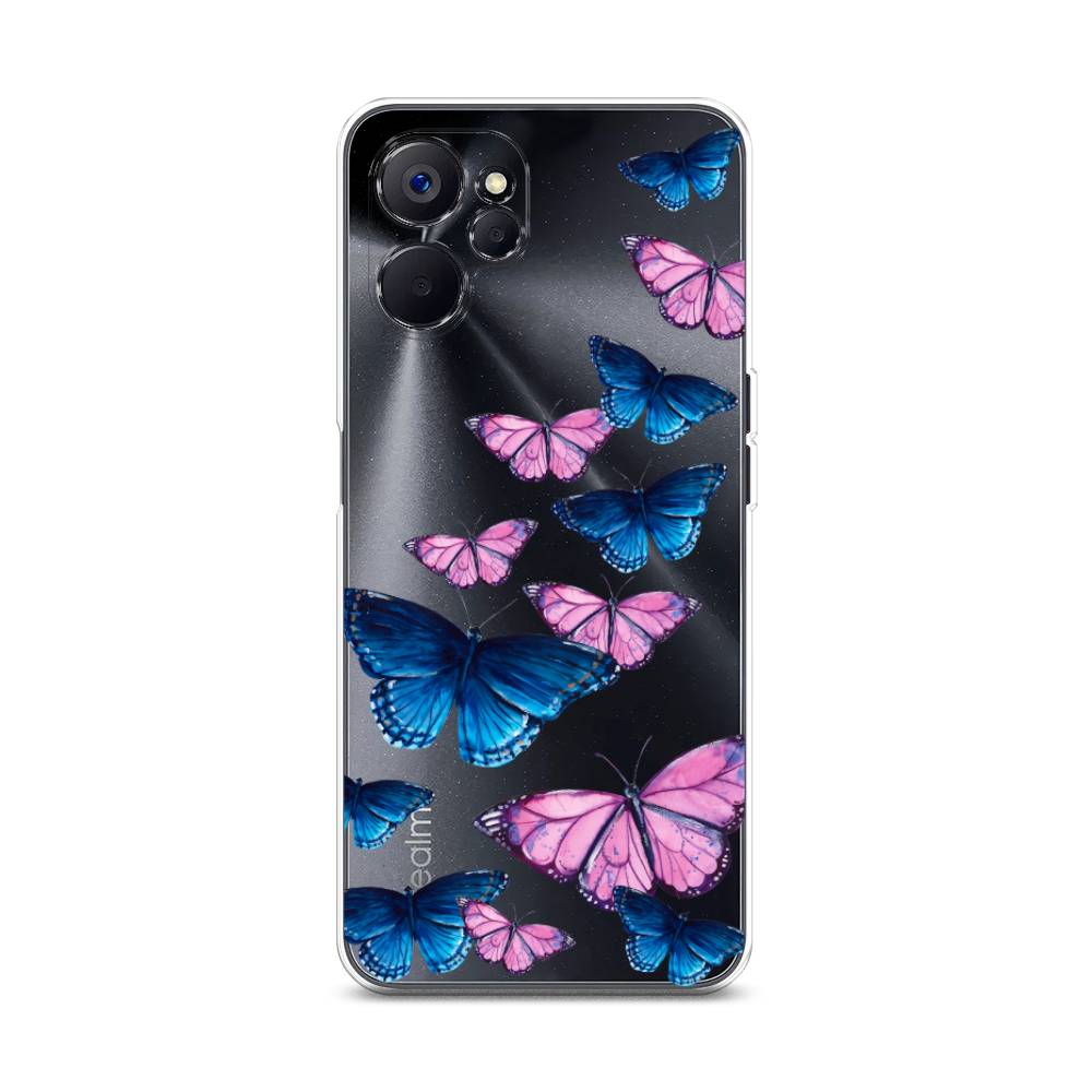 

Чехол Awog на Realme 10 5G "Полет бабочек", Синий;черный;розовый, 2512650-2