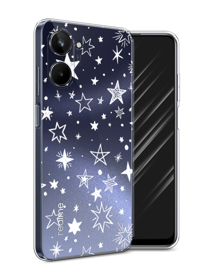 

Чехол Awog на Realme 10 5G "Звездочки графика белая", Прозрачный;белый, 2512650-7