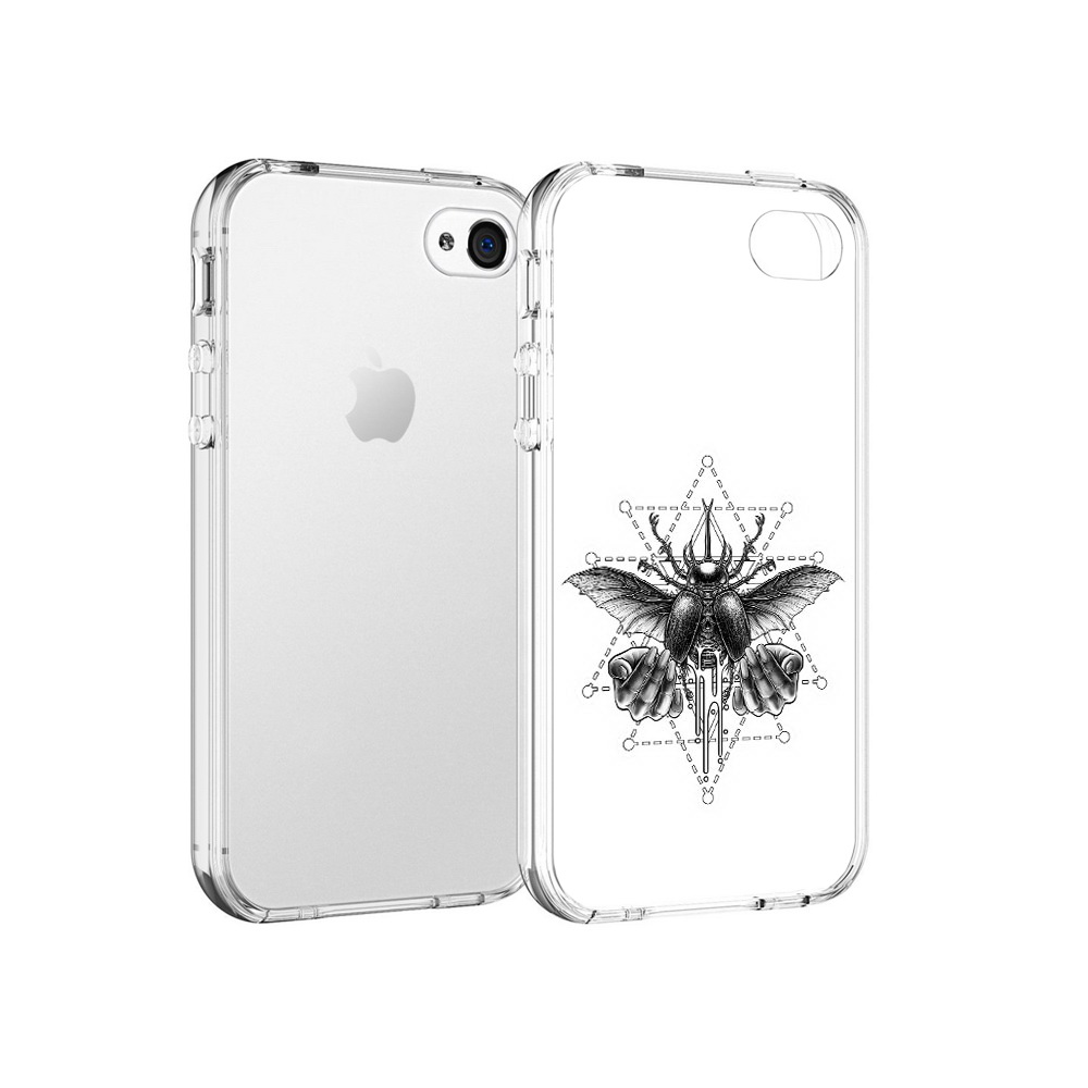 

Чехол MyPads Tocco для Apple iPhone 4 скарабей, Прозрачный, Tocco