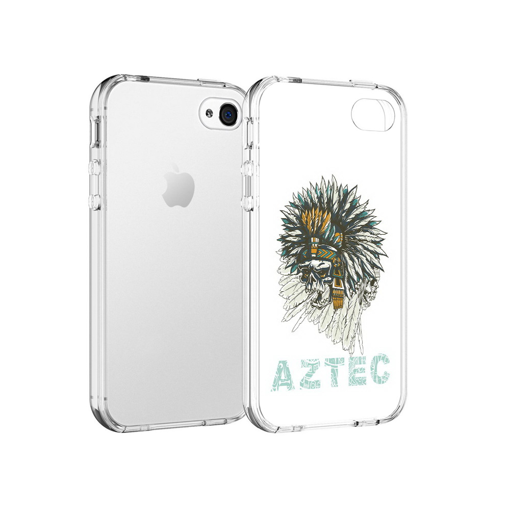 

Чехол MyPads Tocco для Apple iPhone 4 скелет индеец, Прозрачный, Tocco