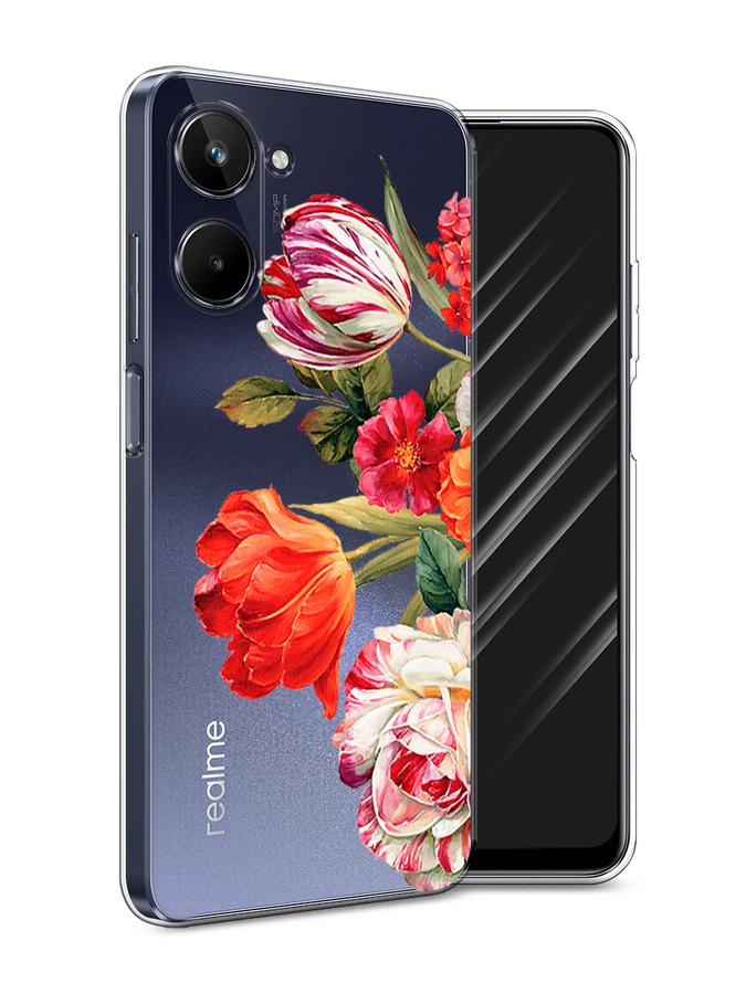 

Чехол Awog на Realme 10 5G "Весенний букет", Красный;розовый;зеленый, 2512650-8