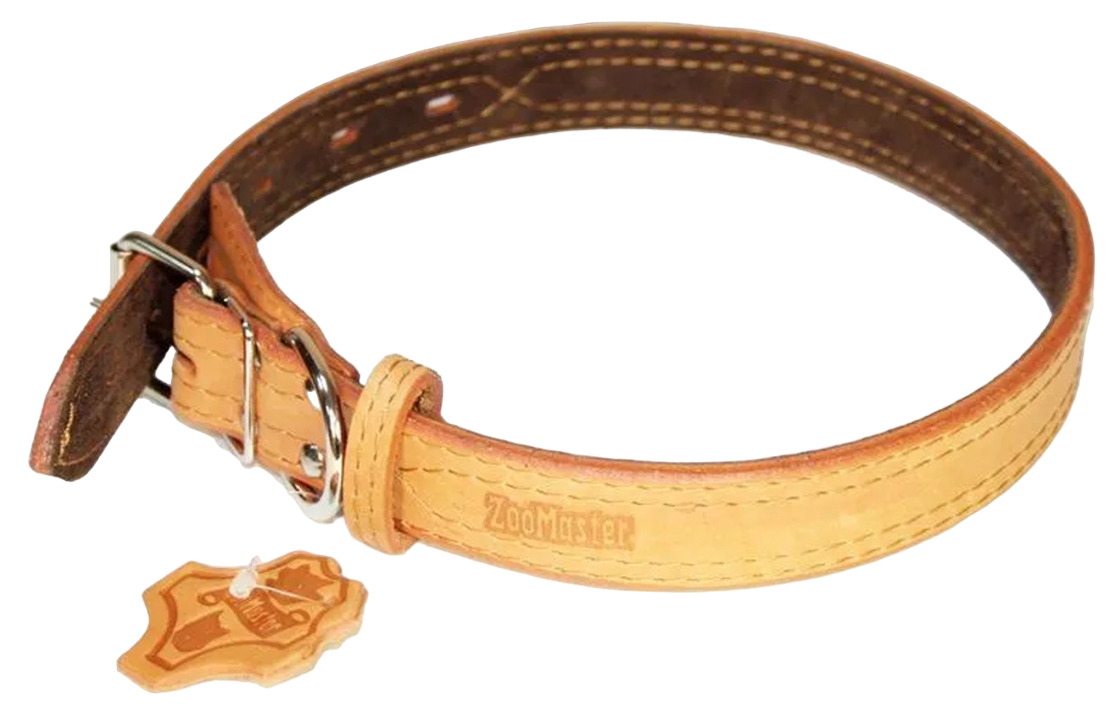 

Ошейник для собак Zoomaster с двойной строчкой, кожа, коричневый, 4,5x60 см