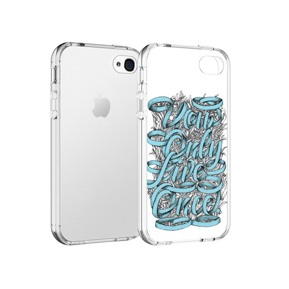 

Чехол MyPads Tocco для Apple iPhone 4 слова из ленты абстракция, Прозрачный, Tocco
