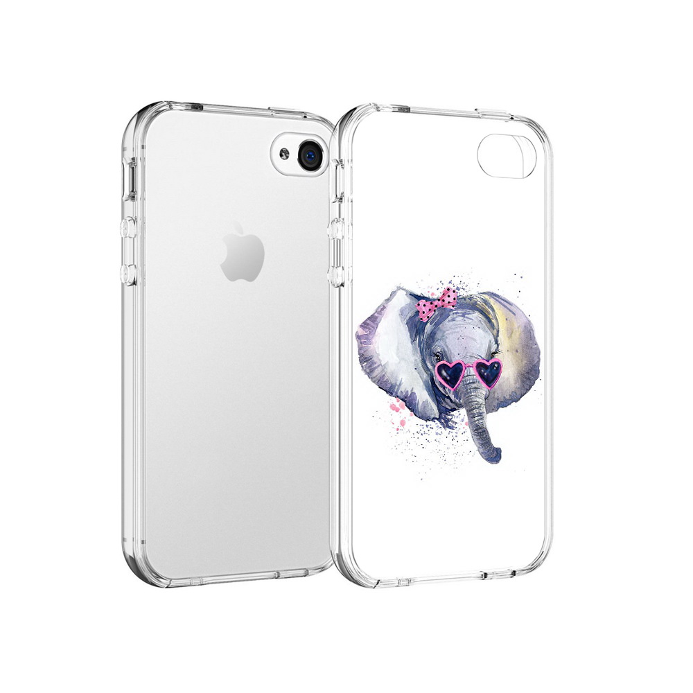

Чехол MyPads Tocco для Apple iPhone 4 слоник в очках, Прозрачный, Tocco