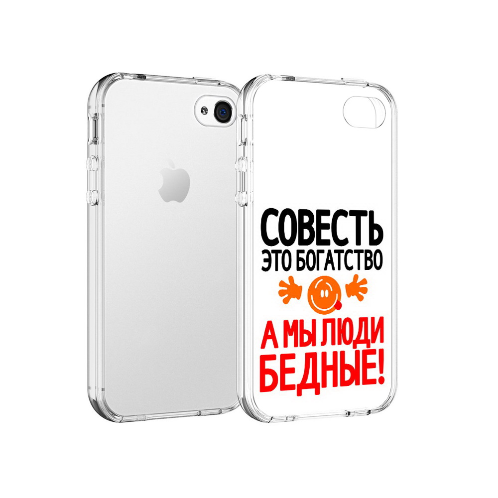 

Чехол MyPads Tocco для Apple iPhone 4 совесть, Прозрачный, Tocco