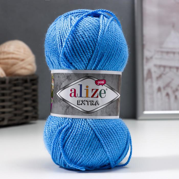 

Пряжа Alize Extra 100% акрил 220м/100гр 289 темно-голубой