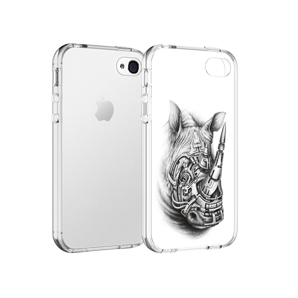 

Чехол MyPads Tocco для Apple iPhone 4 стальной носорог, Прозрачный, Tocco