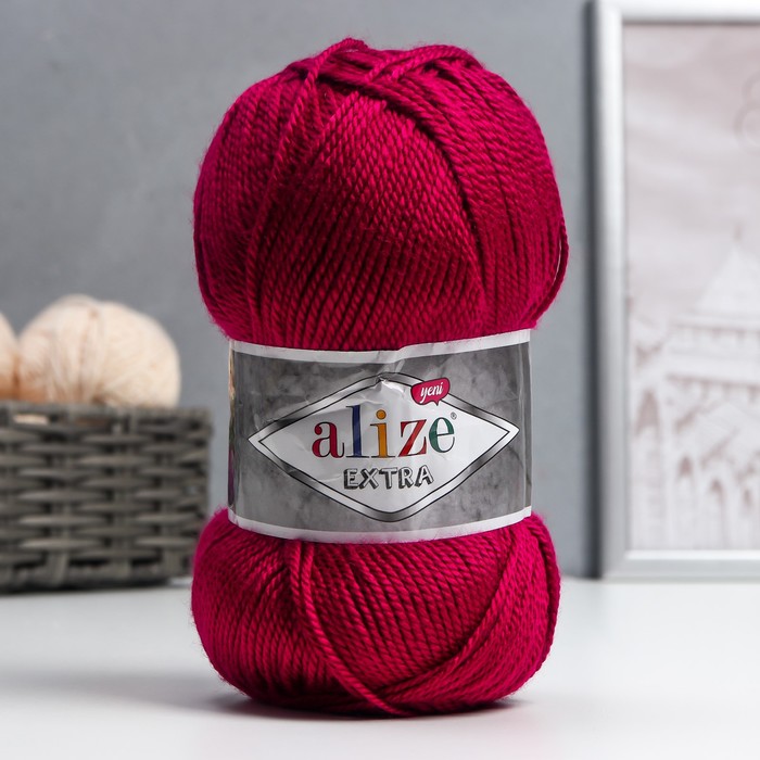 

Пряжа Alize Extra100% акрил 220м/100гр 48 темная фуксия