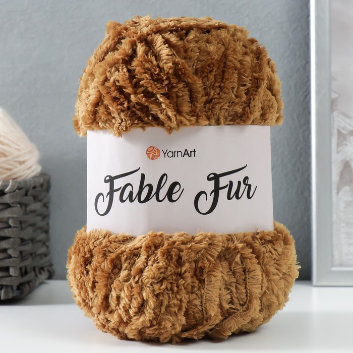 

Пряжа Fable Fur 100% микрополиэстер 100м/100гр (970 бежевый)