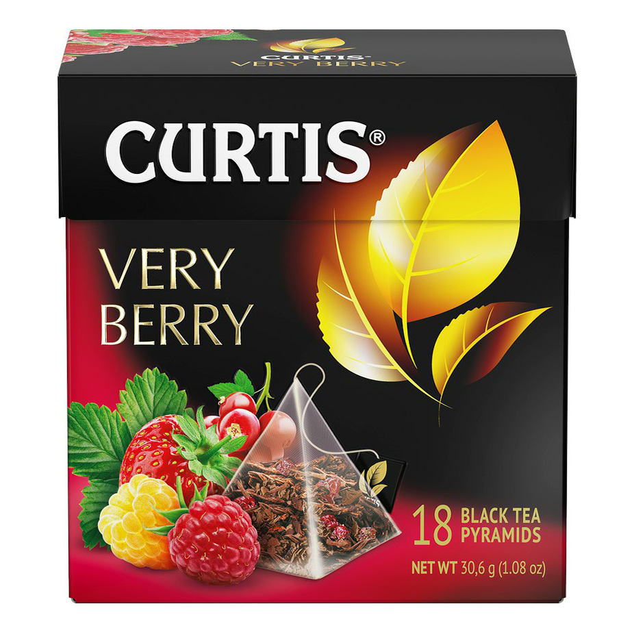 фото Чай черный curtis very berry в пирамидках 1,7 г 18 шт