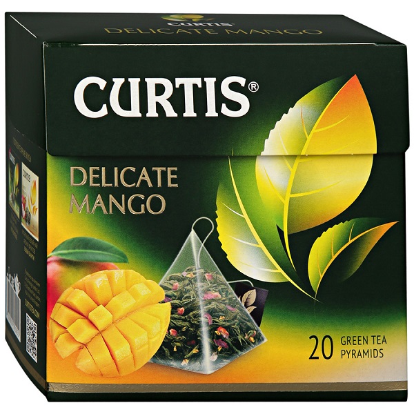 фото Чай зеленый curtis double gingen mango в пирамидках 1,8 г х 20 шт