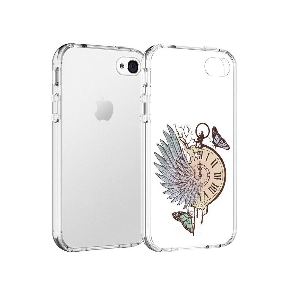 Чехол MyPads Tocco для Apple iPhone 4 страинные часы с крылом