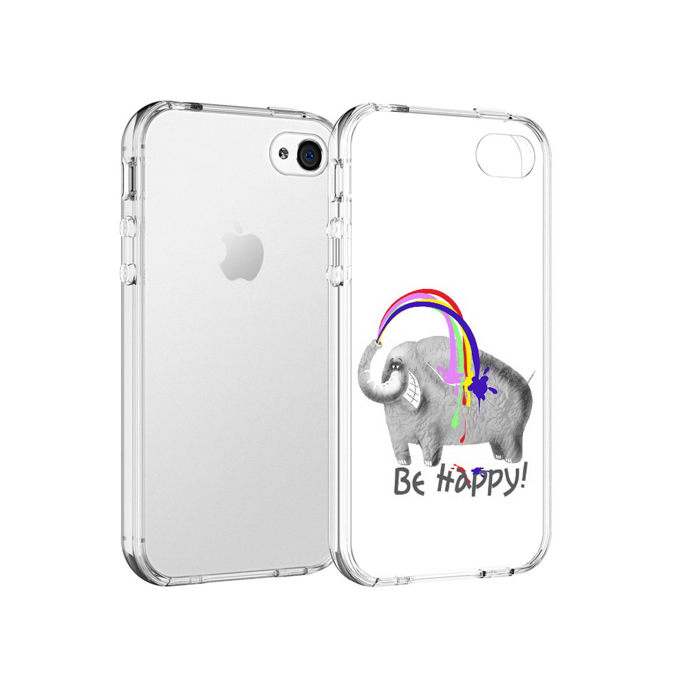 

Чехол MyPads Tocco для Apple iPhone 4 счастливый слон, Прозрачный, Tocco