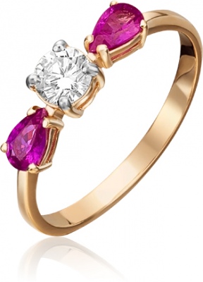 

Кольцо из красного золота с бриллиантом р. 18 PLATINA jewelry 01-0489-00-107-1110-30, 01-0489-00-107-1110-30