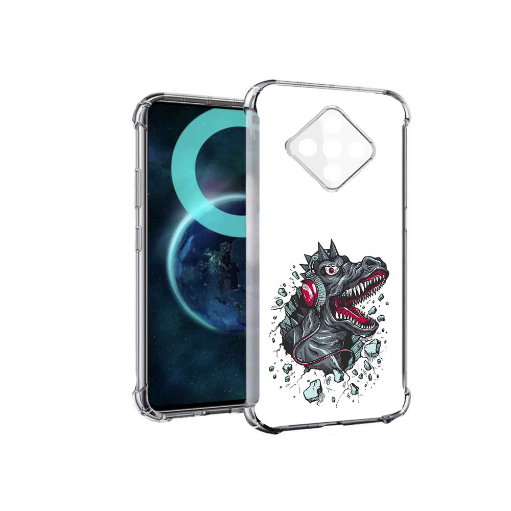 

Чехол MyPads Нарисованный динозавр в наушниках для Infinix Zero 8, Прозрачный, Tocco