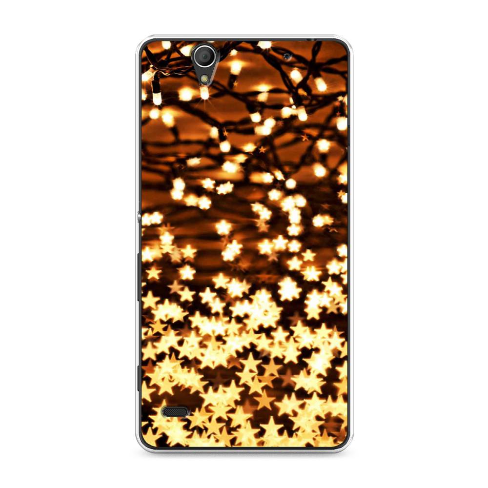 

Чехол на Sony Xperia C4 "Новогодняя гирлянда", Золотистый, 52650-5