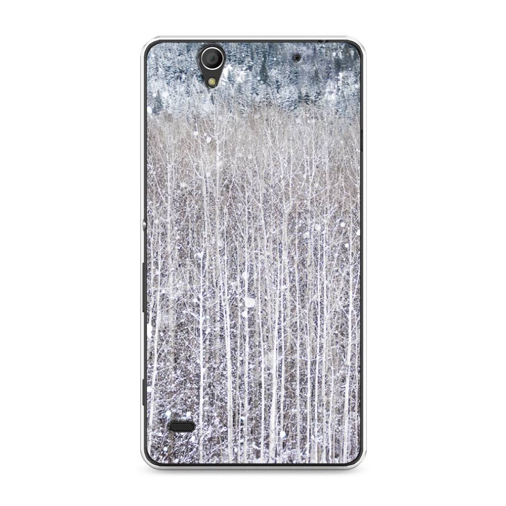 

Чехол на Sony Xperia C4 "Снежный лес", Бежевый;серый;белый, 52650-5