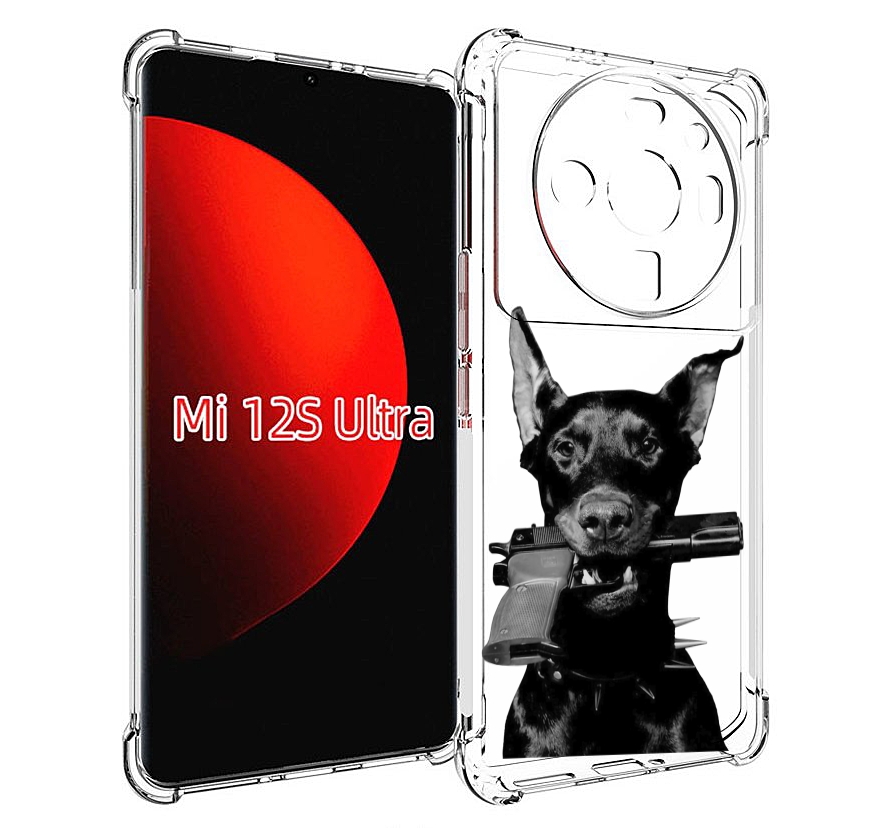 

Чехол MyPads доберман с пистолетом для Xiaomi 12S Ultra, Прозрачный, Tocco