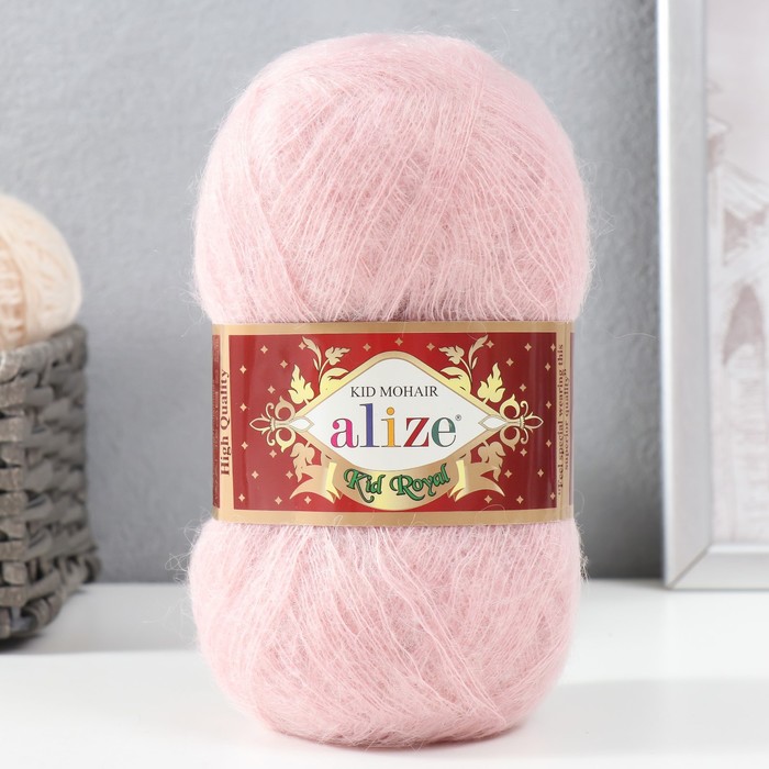 

Пряжа Alize Kid Royal 50 62% мохер, 38% полиамид 500м/50гр 161 пудра, Розовый