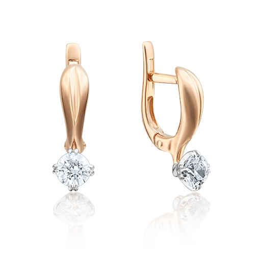 

Серьги из комбинированного золота с фианитом PLATINA jewelry 02-2228-00-401-1111-03, 02-2228-00-401-1111-03