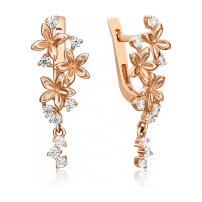 

Серьги из красного золота с фианитом PLATINA jewelry 02-2568-00-401-1110-03, 02-2568-00-401-1110-03