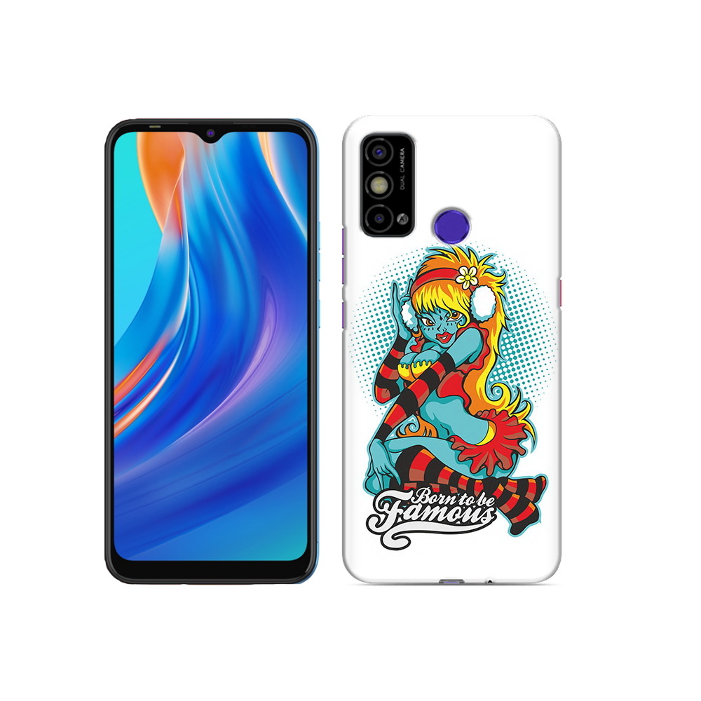 

Чехол MyPads Tocco для Tecno Spark Go нарисованная девушка в наушниках, Прозрачный, Tocco