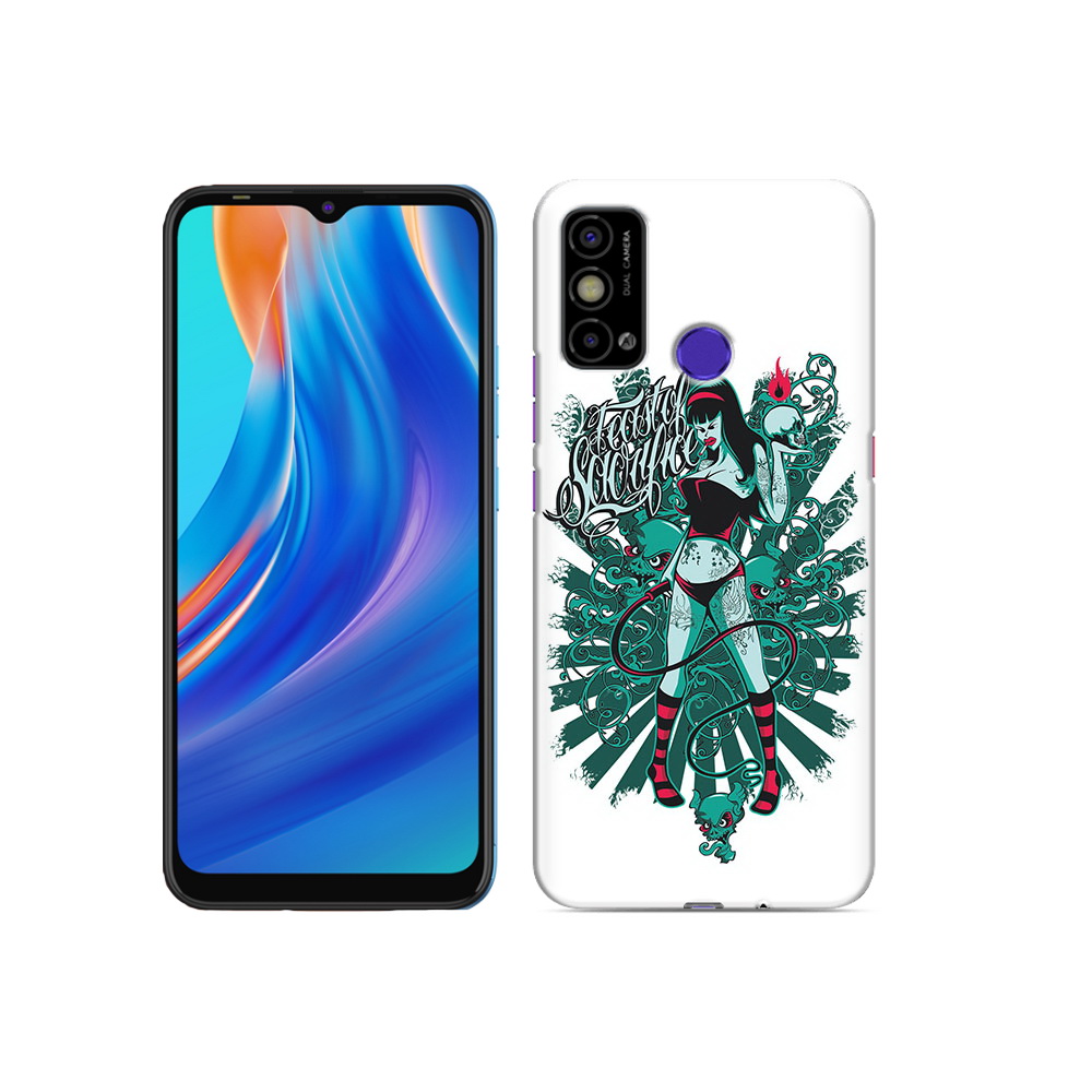 

Чехол MyPads Tocco для Tecno Spark Go нарисованная девушка в татуировках, Прозрачный, Tocco