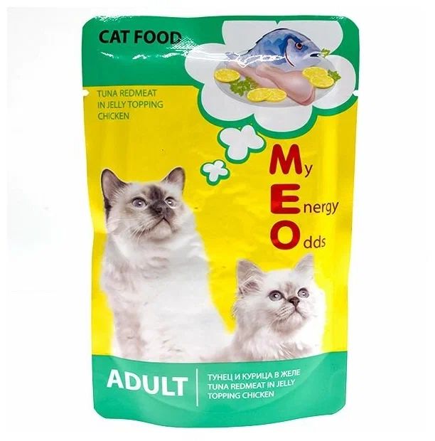 Влажный корм для кошек ME-O ADULT №7 с тунцом и курицей в желе, 80г