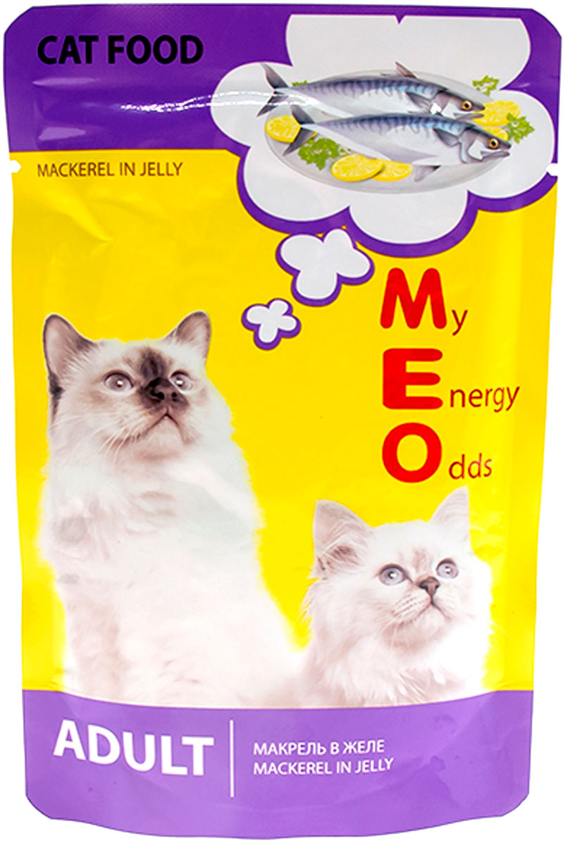 Влажный корм для кошек ME-O ADULT №8 с макрелью в желе, 80г