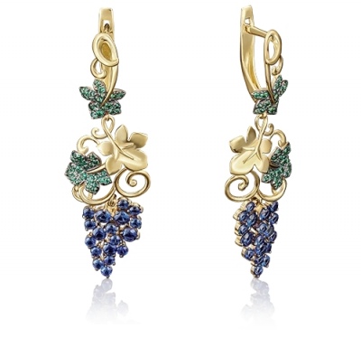 

Серьги из желтого золота с фианитом PLATINA jewelry 02-3659-00-404-1130-32, 02-3659-00-404-1130-32