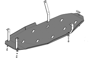 Усиленная защита Motodor топл. бака. 5 мм, алюминий (только с защитой кпп). для Mitsubishi