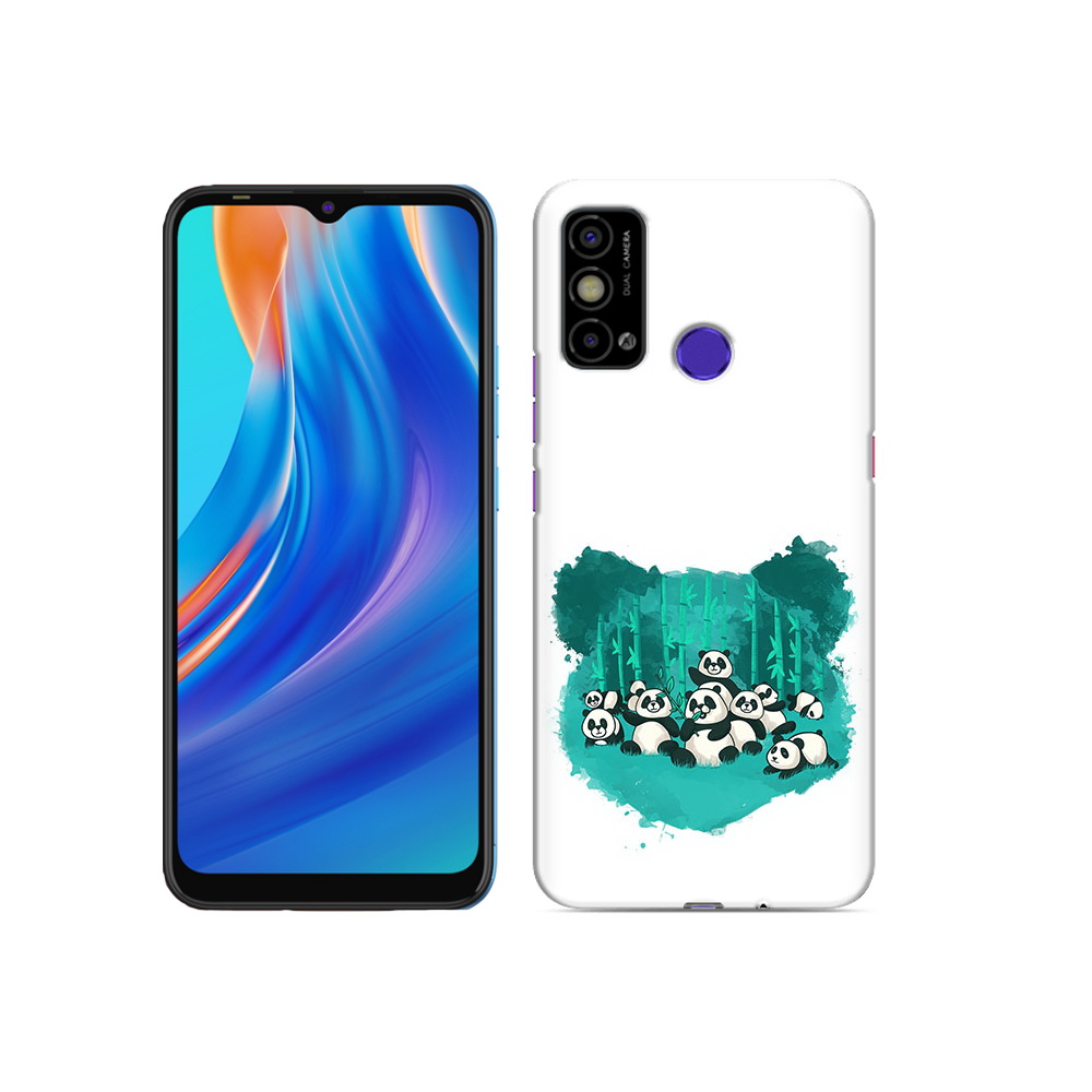 

Чехол MyPads Tocco для Tecno Spark Go нарисованные панды, Прозрачный, Tocco
