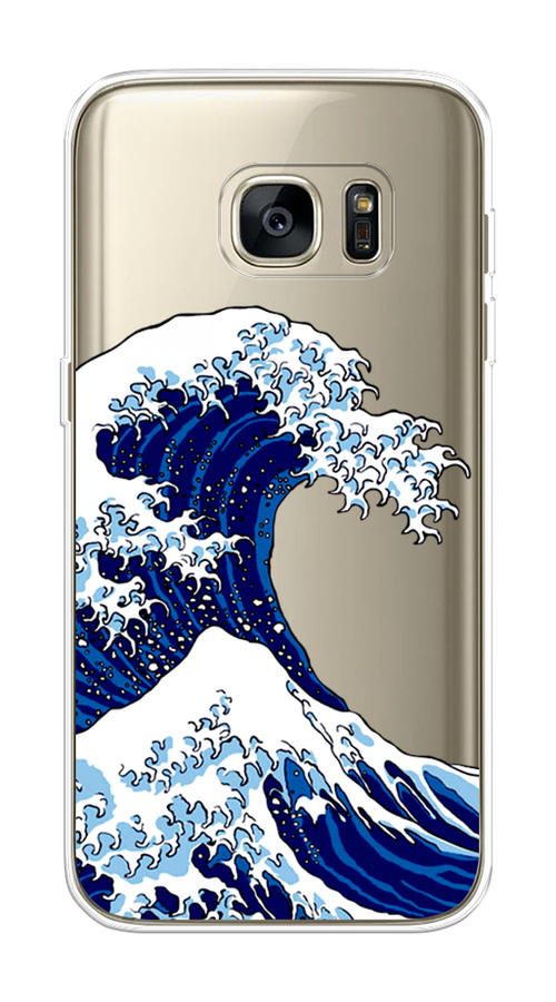 

Чехол Awog на Samsung Galaxy S7 edge "Волна в Канагаве", Синий;белый, 24650-4