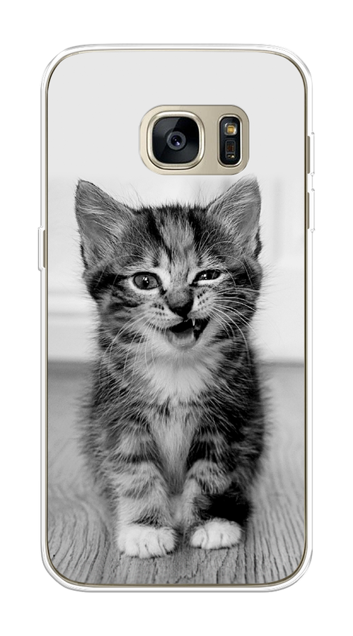 

Чехол Awog на Samsung Galaxy S7 edge "Подмигивающий котенок", Черный;серый, 24650-1